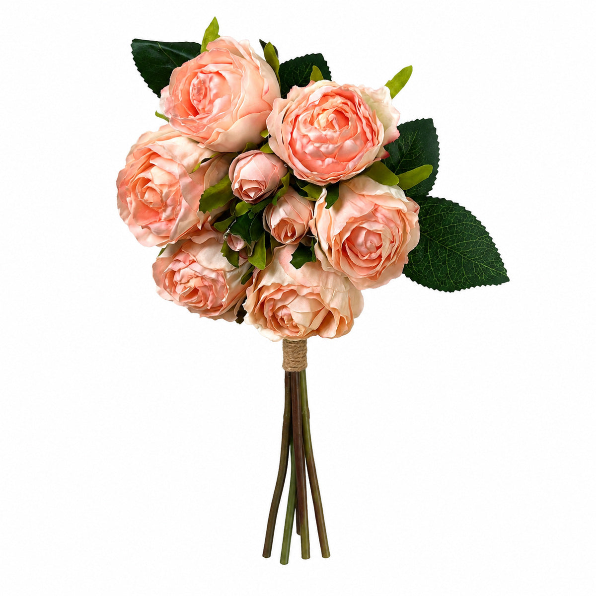 EVERIVELLE 11.8-Inch Nine-Head Artificial Rose Bouquet