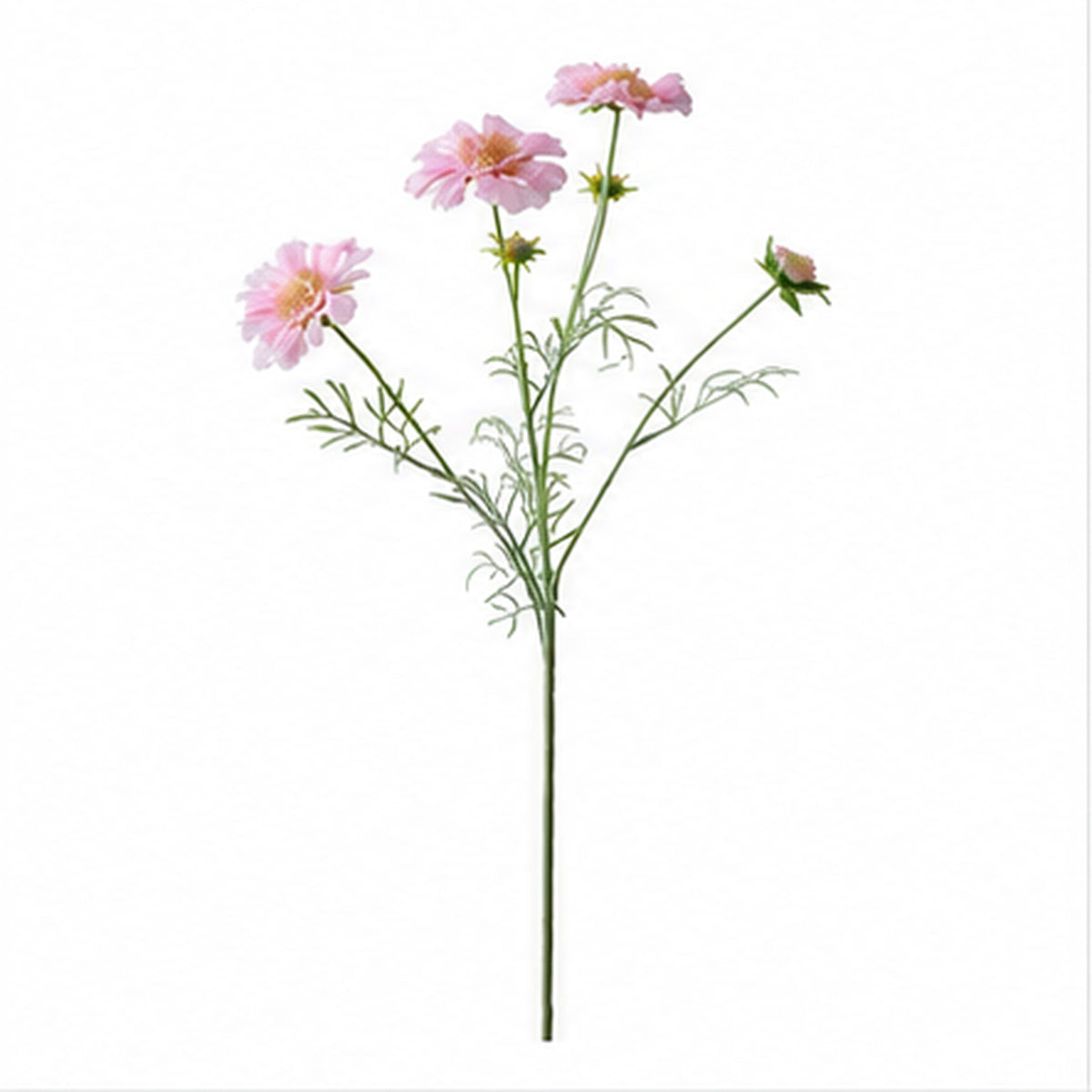 EVERIVELLE 23.6-Inch Four-Head Flocked Artificial Pincushion Flower Stem
