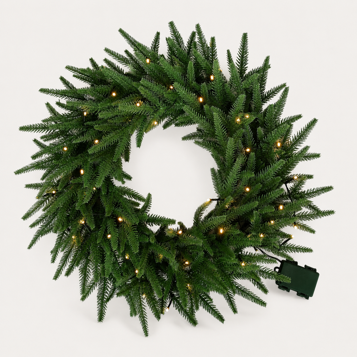 Pre lit green christmas wreath main