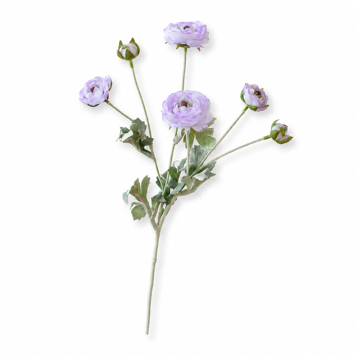 EVERIVELLE 27.2-Inch Six-Head Flocked Artificial Ranunculus Stem