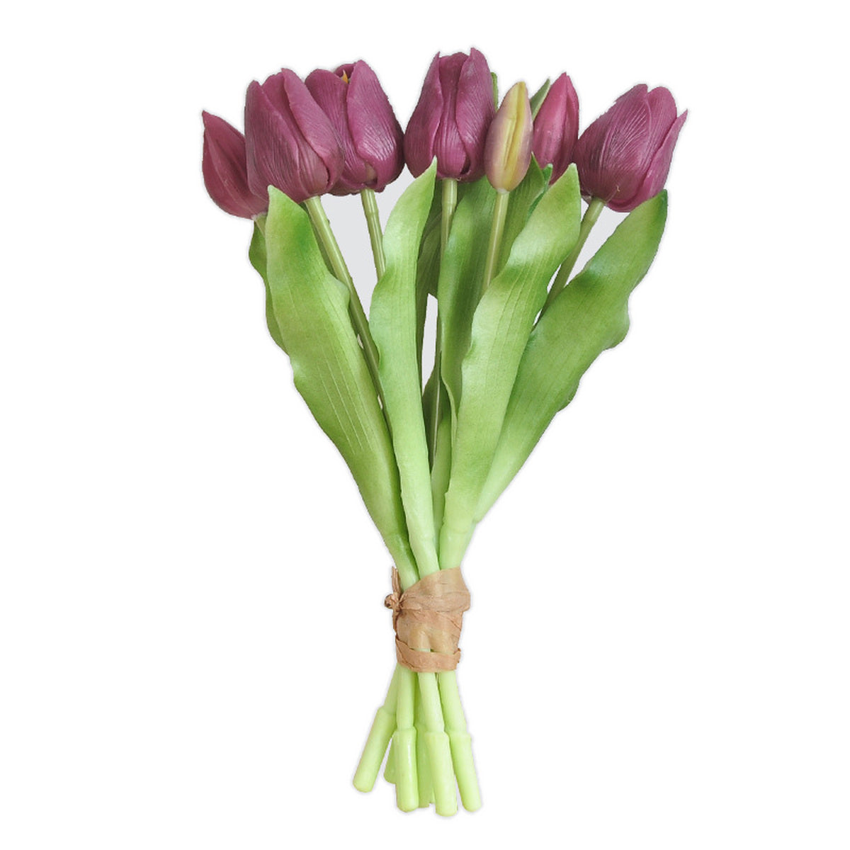 EVERIVELLE 12.2-Inch Seven-Head Soft-Touch Tulip Bouquet