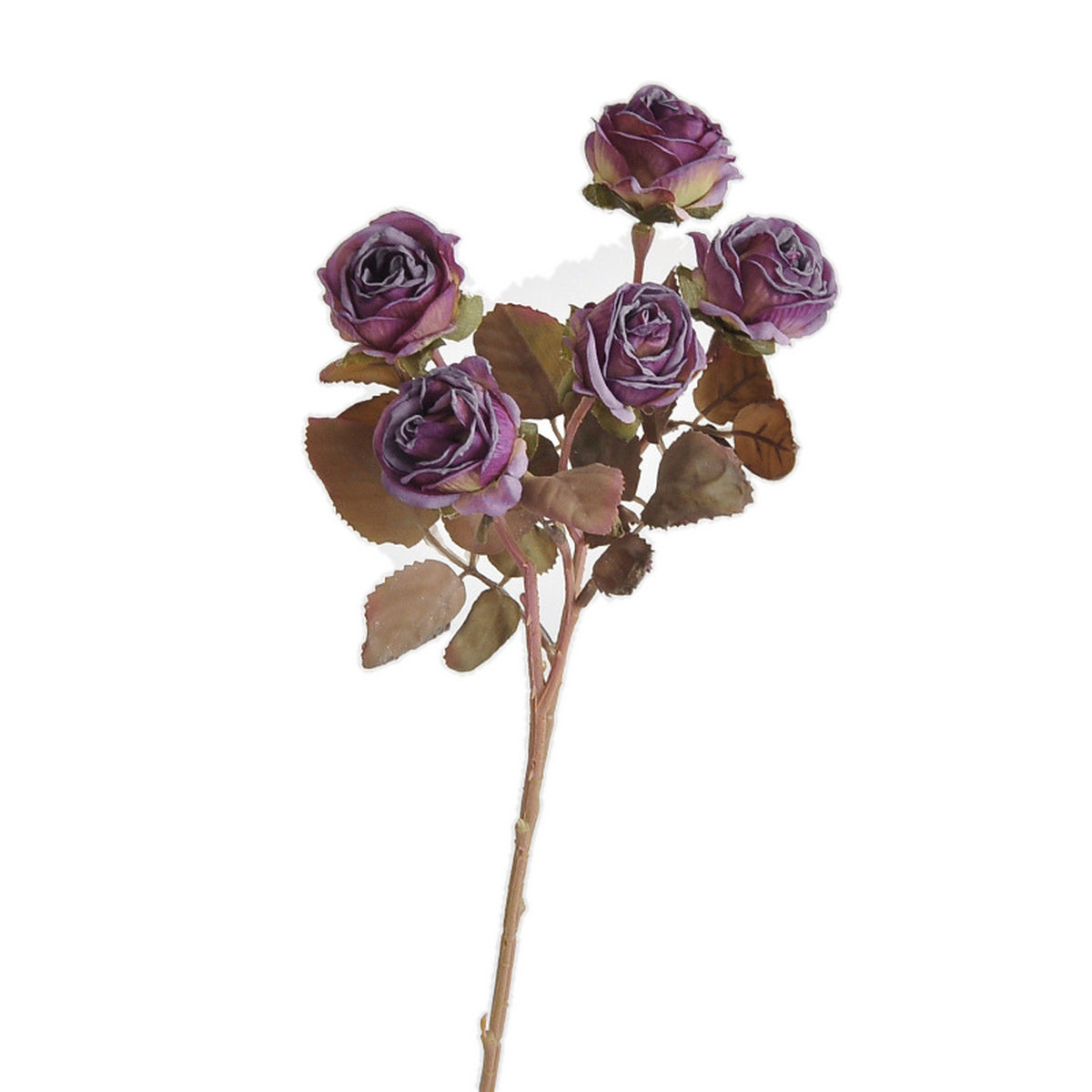 EVERIVELLE Five-Head Vintage Burnt-Edge Artificial Rose Stem