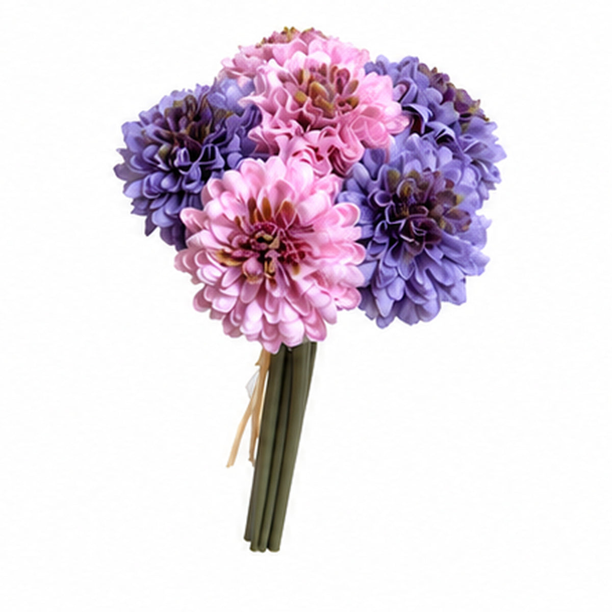 EVERIVELLE 7.5-Inch Six-Stem Mini Pom-Pom Chrysanthemum Bouquet