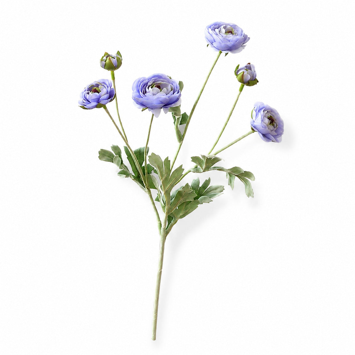 EVERIVELLE 27.2-Inch Six-Head Flocked Artificial Ranunculus Stem