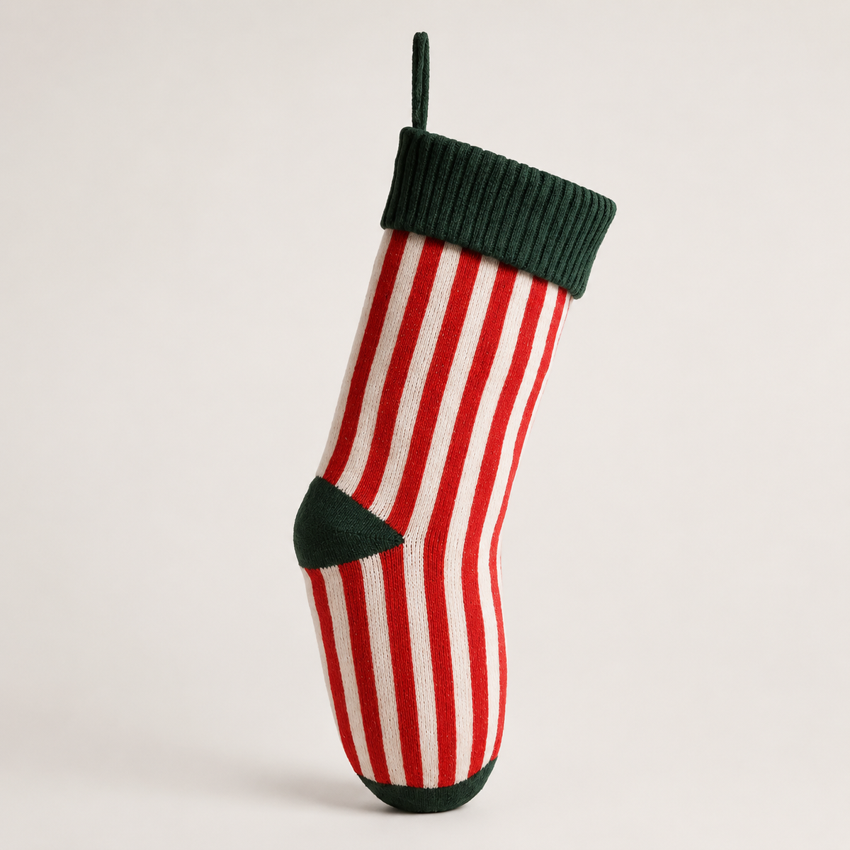 Red ivory stripe forest accents stocking