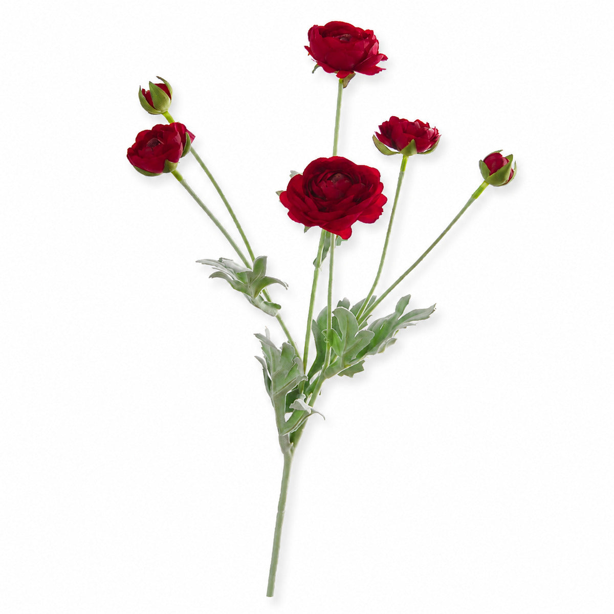 EVERIVELLE 27.2-Inch Six-Head Flocked Artificial Ranunculus Stem
