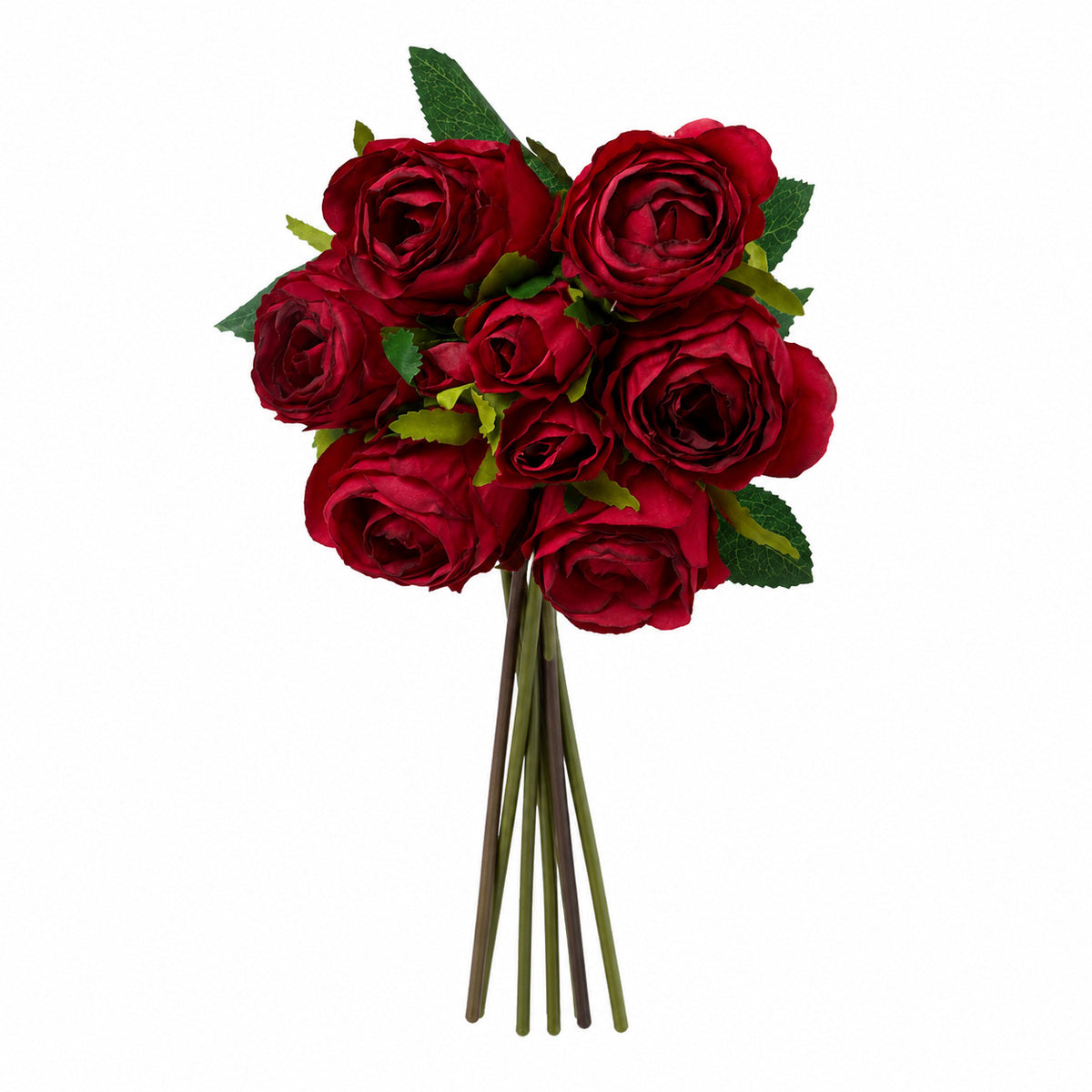 EVERIVELLE 11.8-Inch Nine-Head Artificial Rose Bouquet