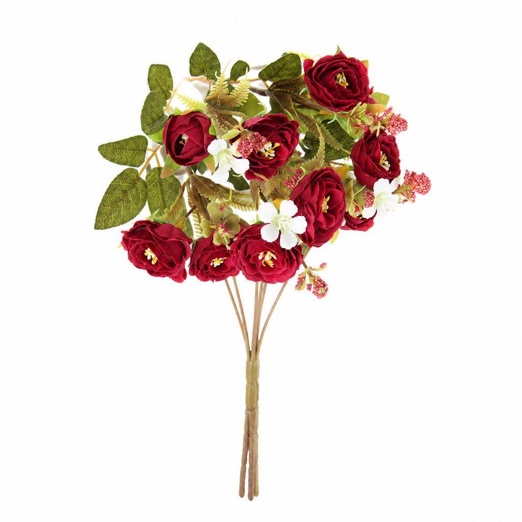 EVERIVELLE Artificial Rose & Tea Bud Mini Bouquet