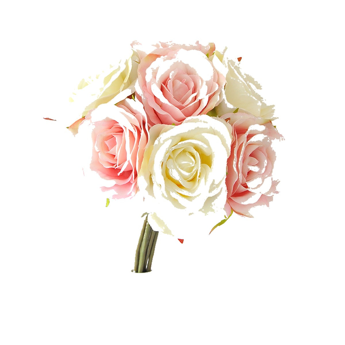 EVERIVELLE 8.7-Inch Seven-Stem Artificial Rose Bouquet
