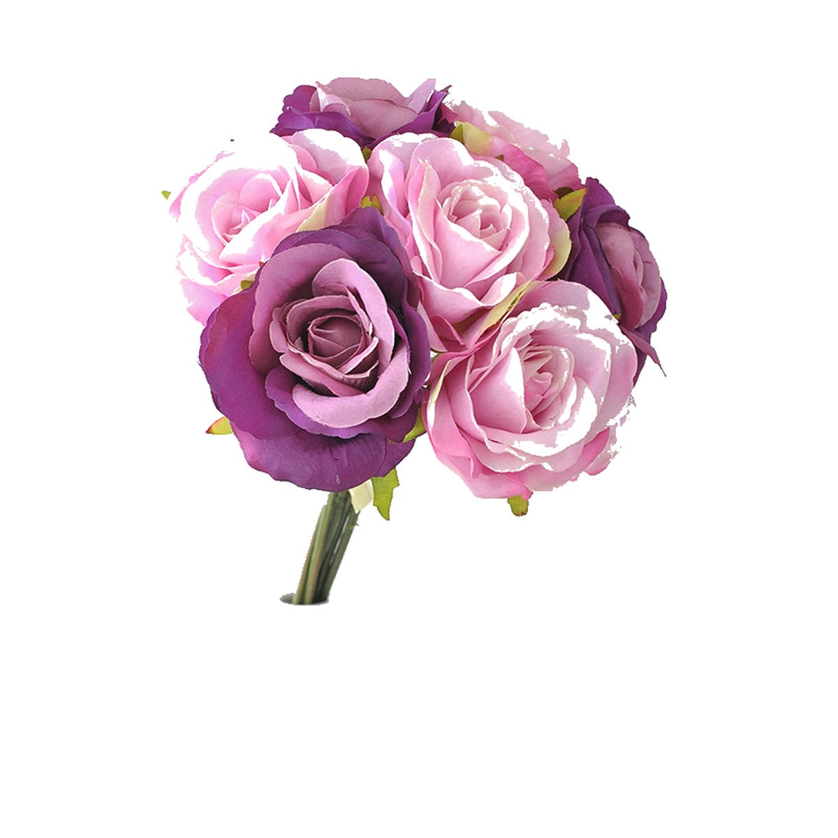 EVERIVELLE 8.7-Inch Seven-Stem Artificial Rose Bouquet