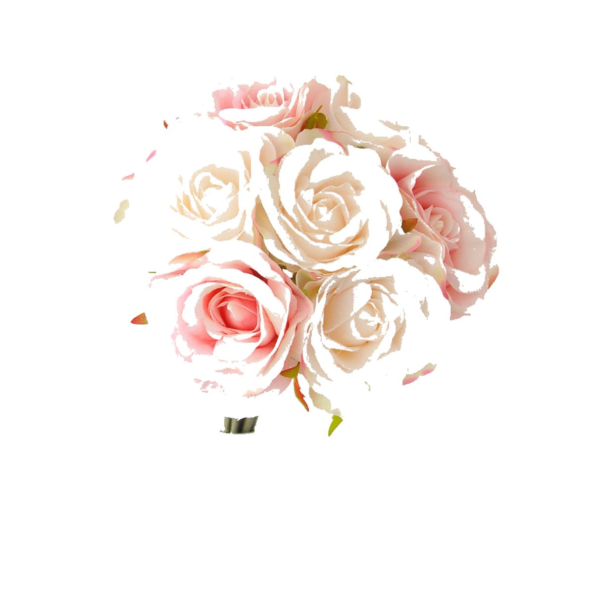 EVERIVELLE 8.7-Inch Seven-Stem Artificial Rose Bouquet