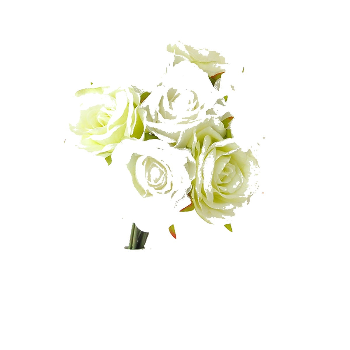 EVERIVELLE 8.7-Inch Seven-Stem Artificial Rose Bouquet