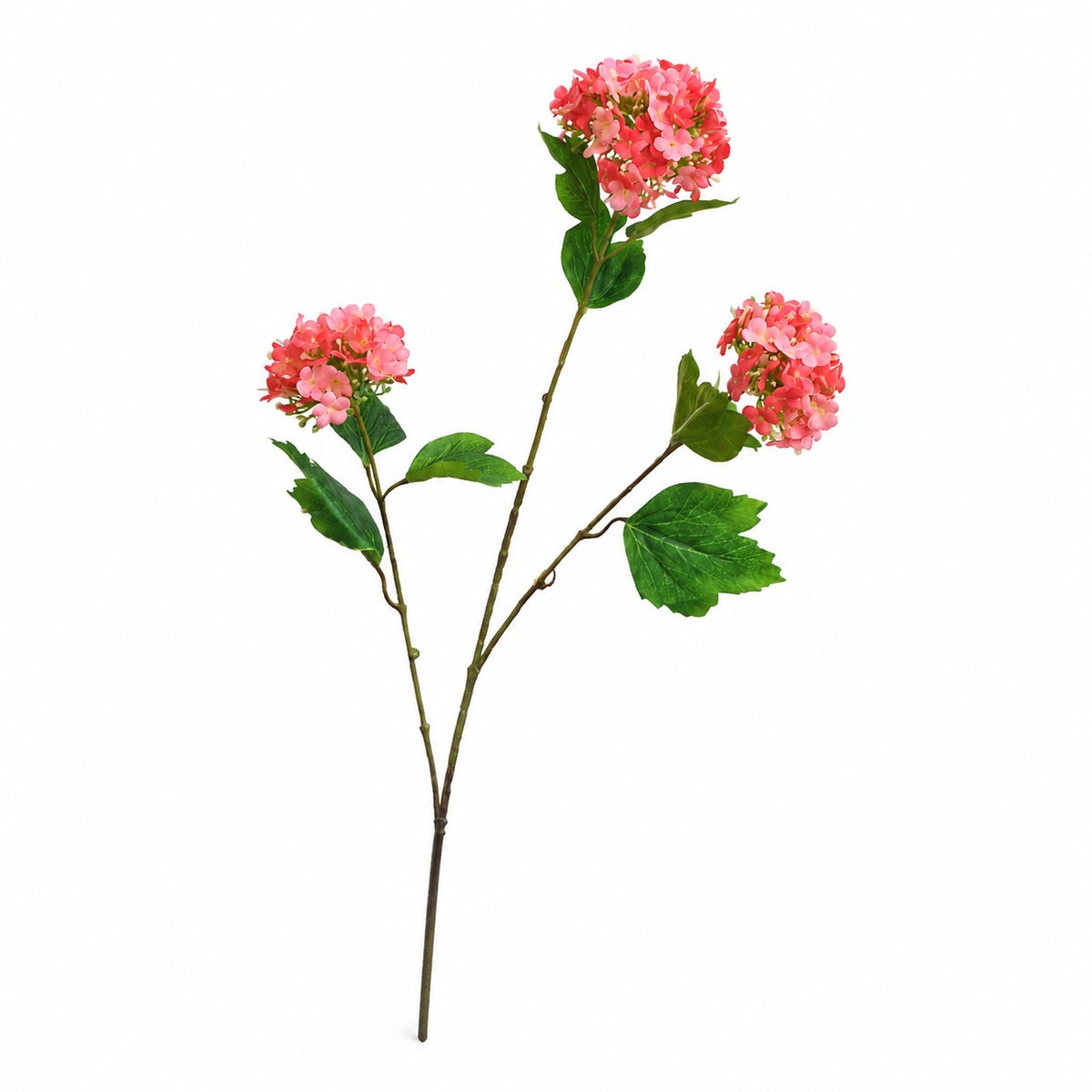 EVERIVELLE Three-Head Artificial Snowball Hydrangea Stem