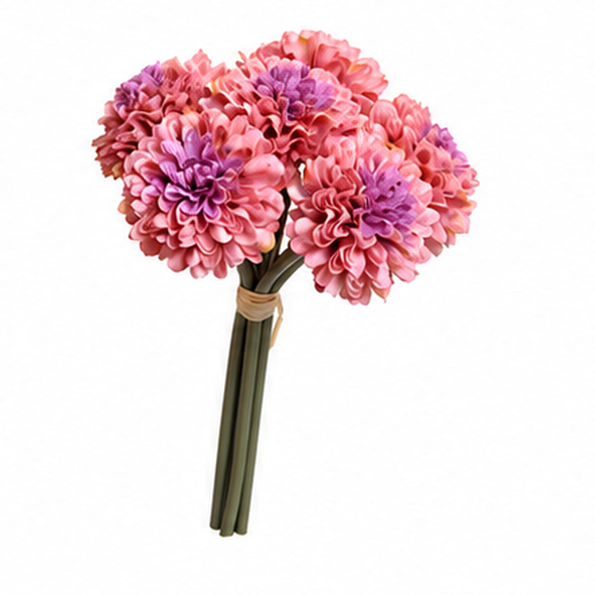 EVERIVELLE 7.5-Inch Six-Stem Mini Pom-Pom Chrysanthemum Bouquet