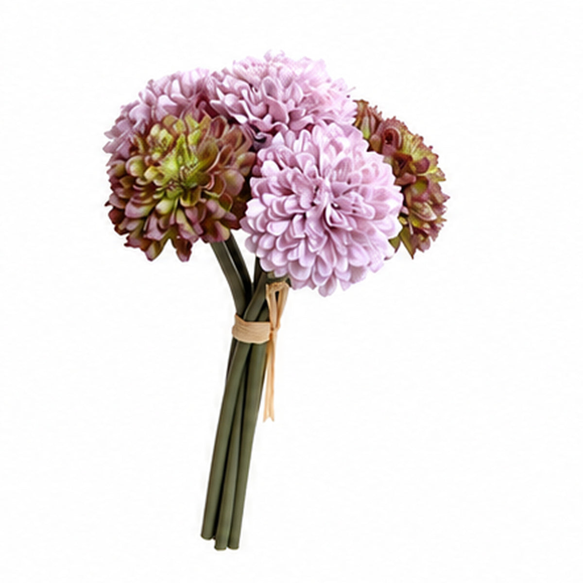 EVERIVELLE 7.5-Inch Six-Stem Mini Pom-Pom Chrysanthemum Bouquet