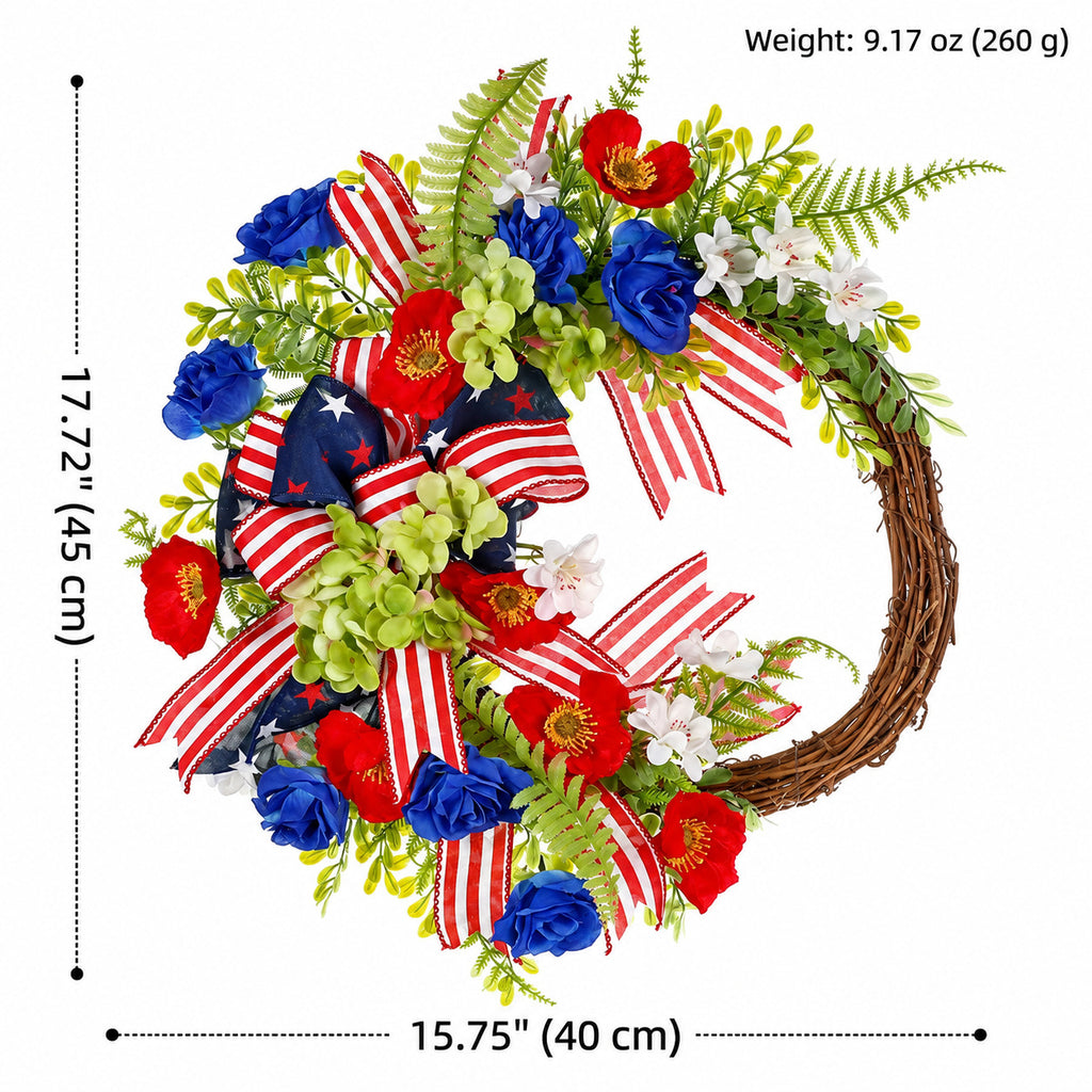 Patriotic American Flag Door Wreath
