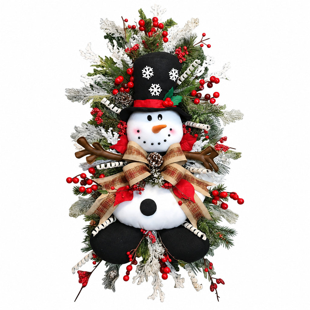 Snowman Pine Christmas Wreath