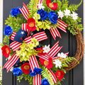 Patriotic American Flag Door Wreath