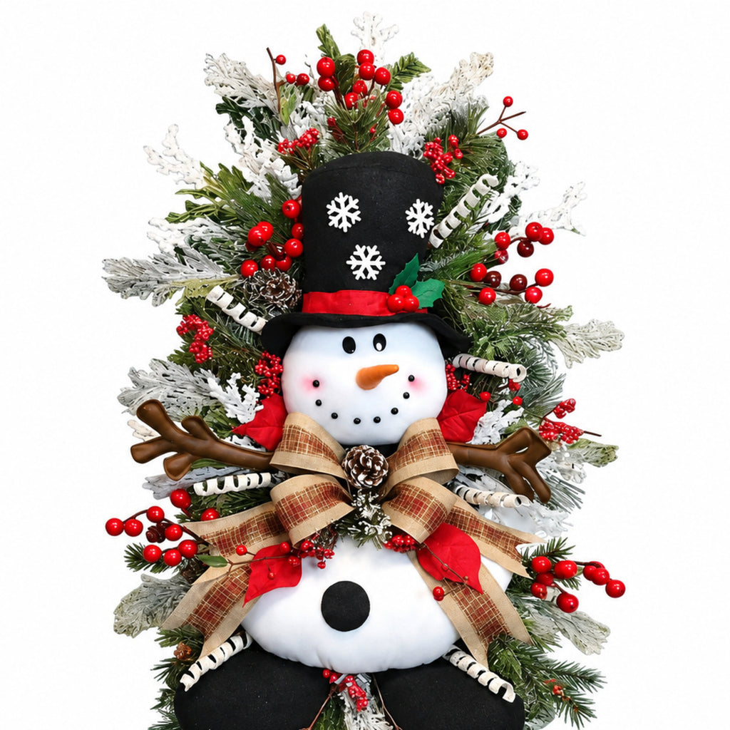Snowman Pine Christmas Wreath