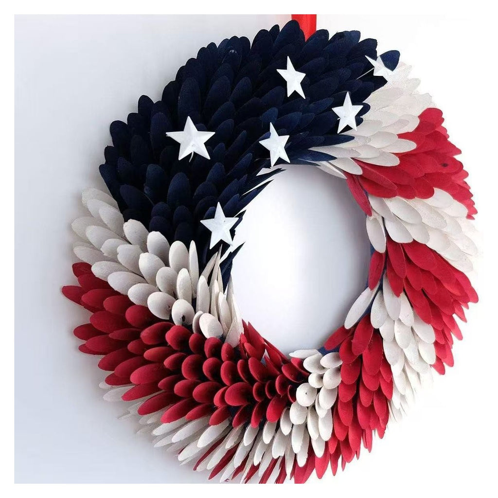 Patriotic Red, White & Blue Floral Wreath Collection