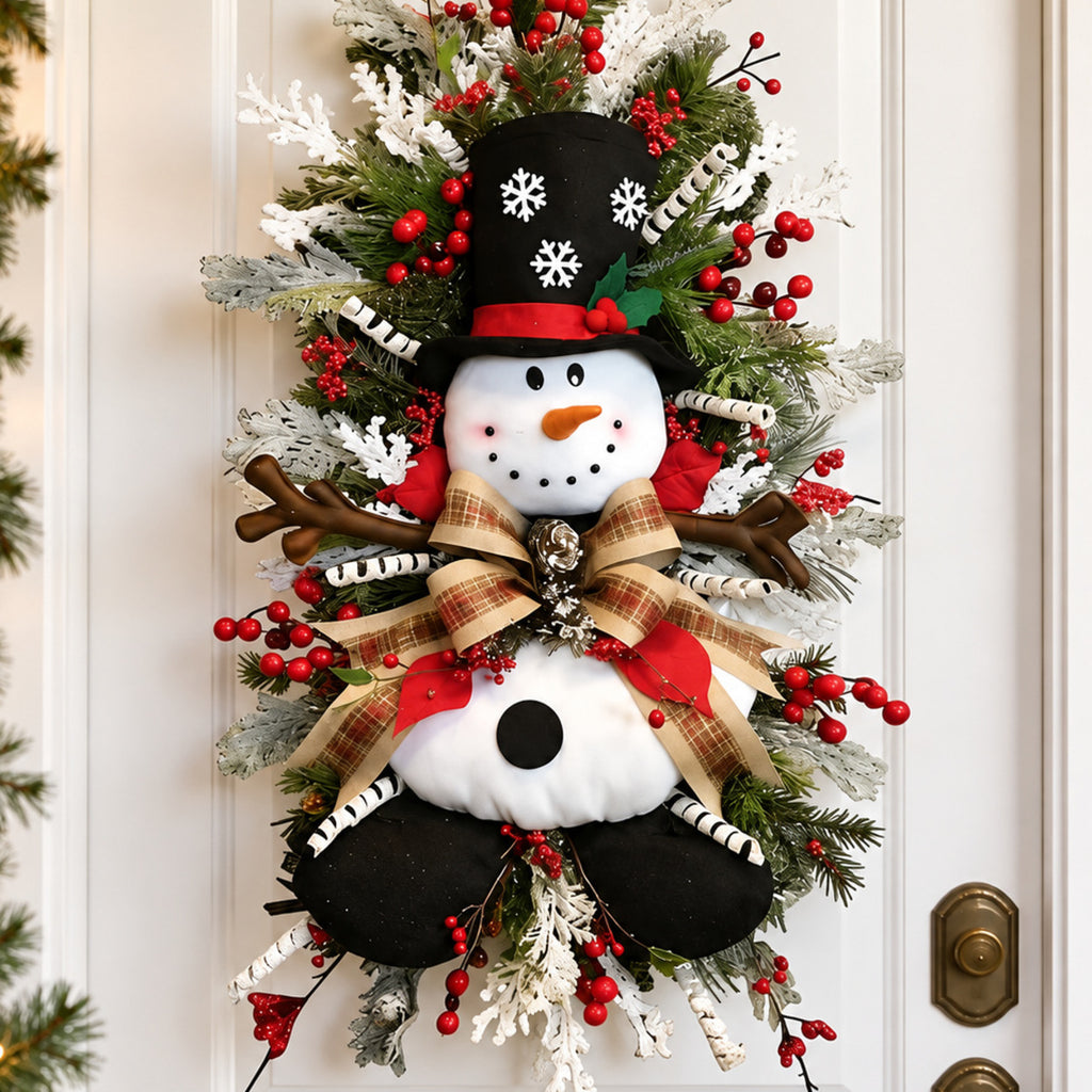 Snowman Pine Christmas Wreath