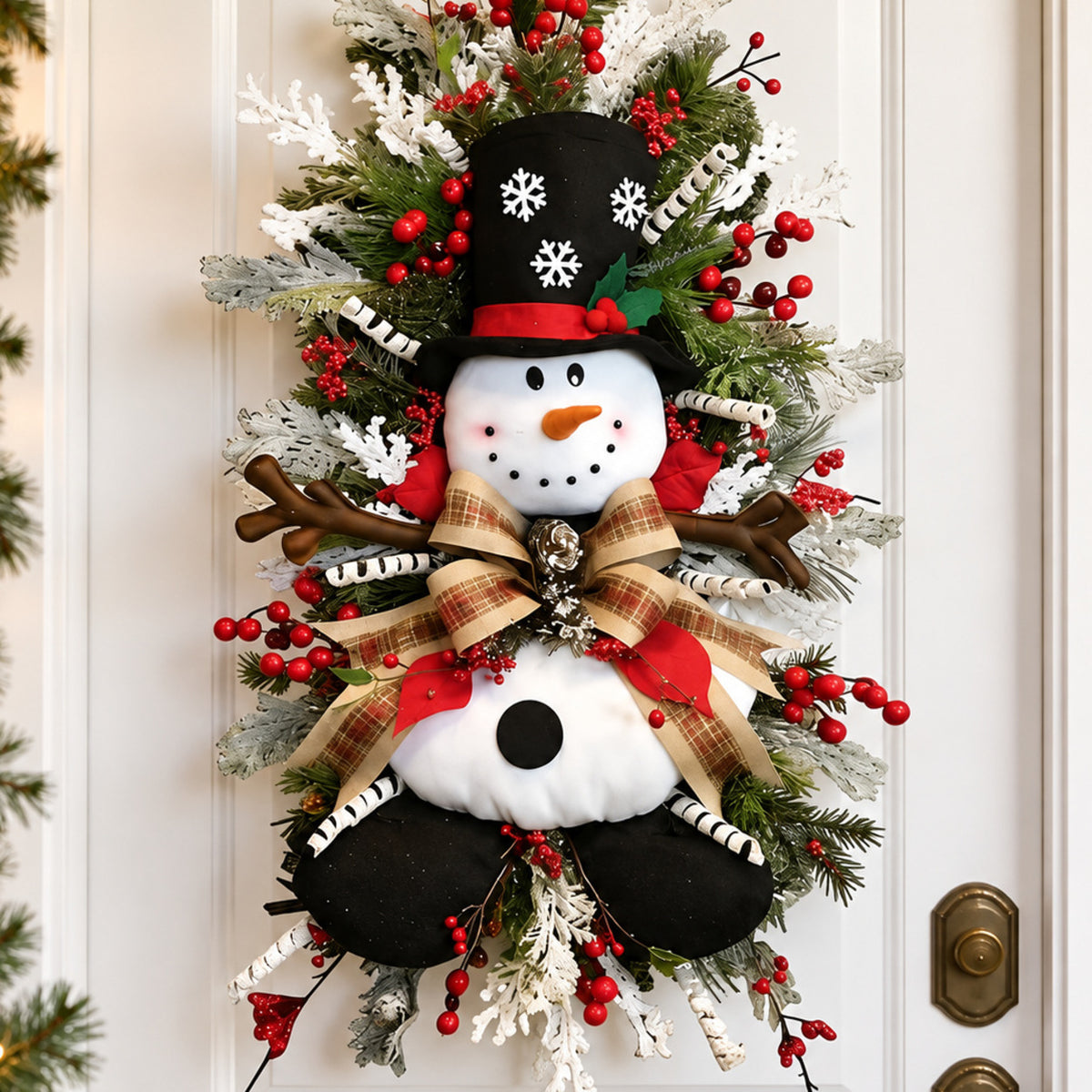 Snowman Pine Christmas Wreath