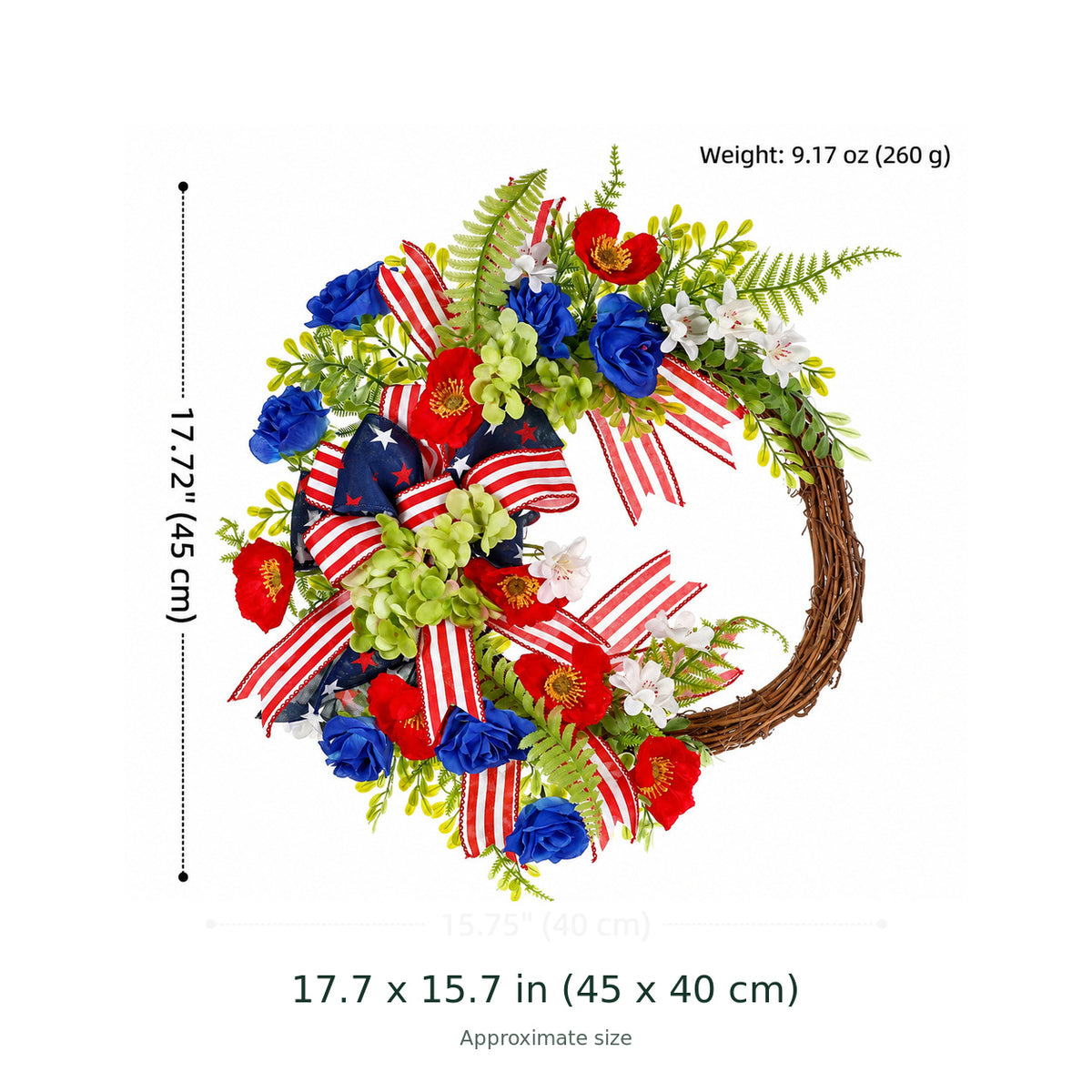 Patriotic American Flag Door Wreath