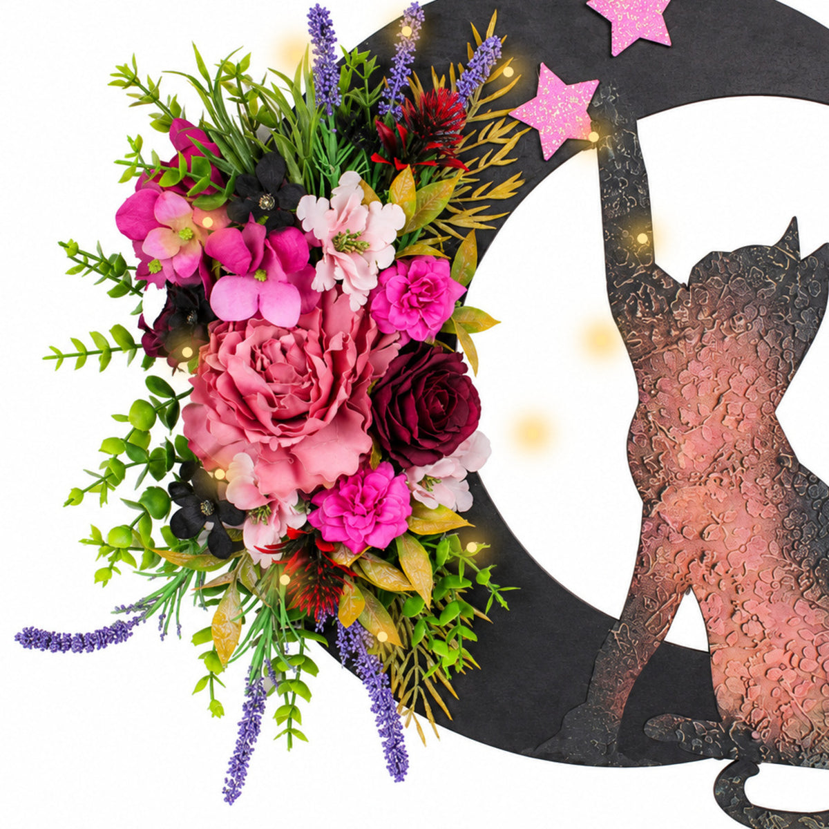 Halloween Crescent Moon Cat Wreath Collection