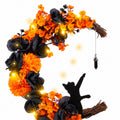 Halloween Crescent Moon Cat Wreath Collection