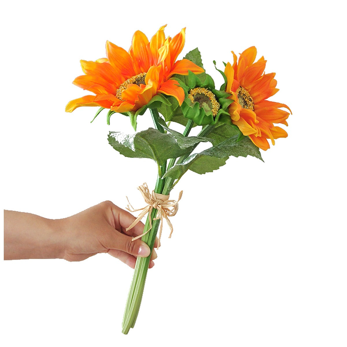 EVERIVELLE 16.5-Inch Three-Stem Soft-Touch Artificial Sunflower Bouquet