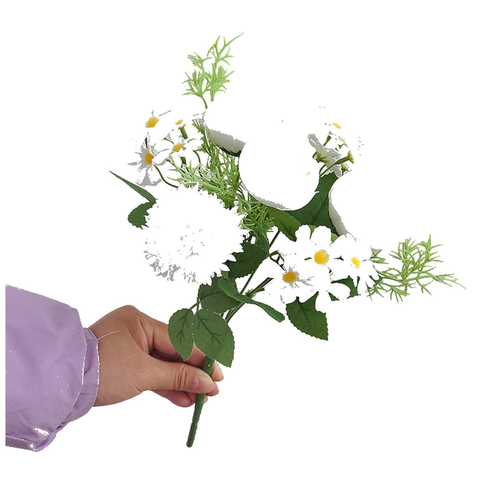 EVERIVELLE 12.2-Inch Seven-Head Artificial Tea Rose Bouquet