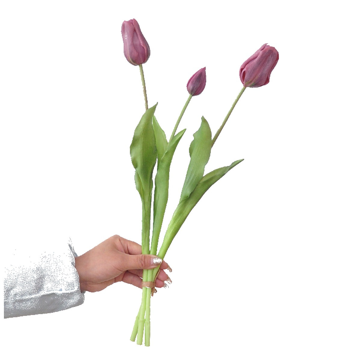 EVERIVELLE 19.3-Inch Three-Head Soft-Touch Artificial Tulip Bouquet