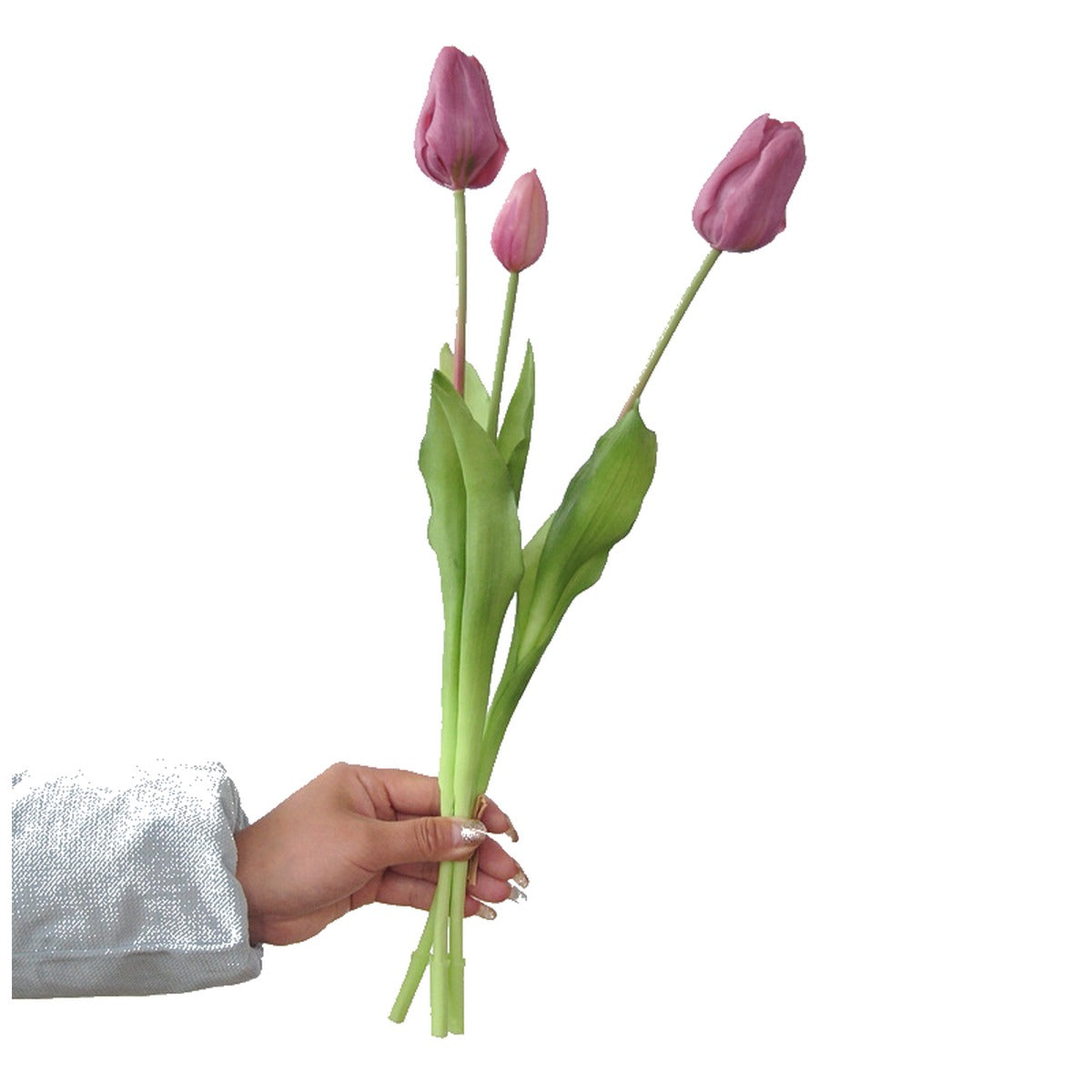 EVERIVELLE 19.3-Inch Three-Head Soft-Touch Artificial Tulip Bouquet