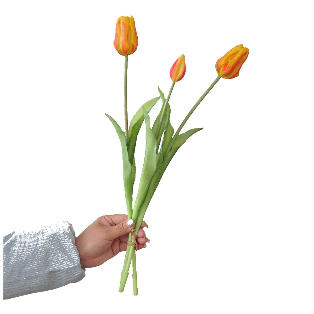EVERIVELLE 19.3-Inch Three-Head Soft-Touch Artificial Tulip Bouquet