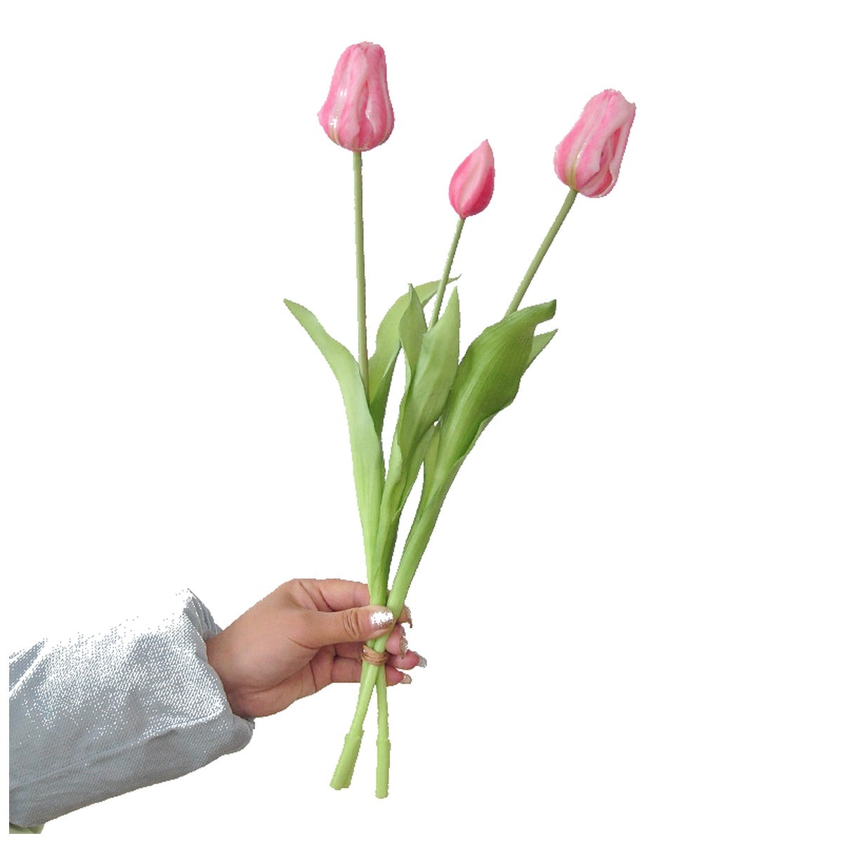 EVERIVELLE 19.3-Inch Three-Head Soft-Touch Artificial Tulip Bouquet