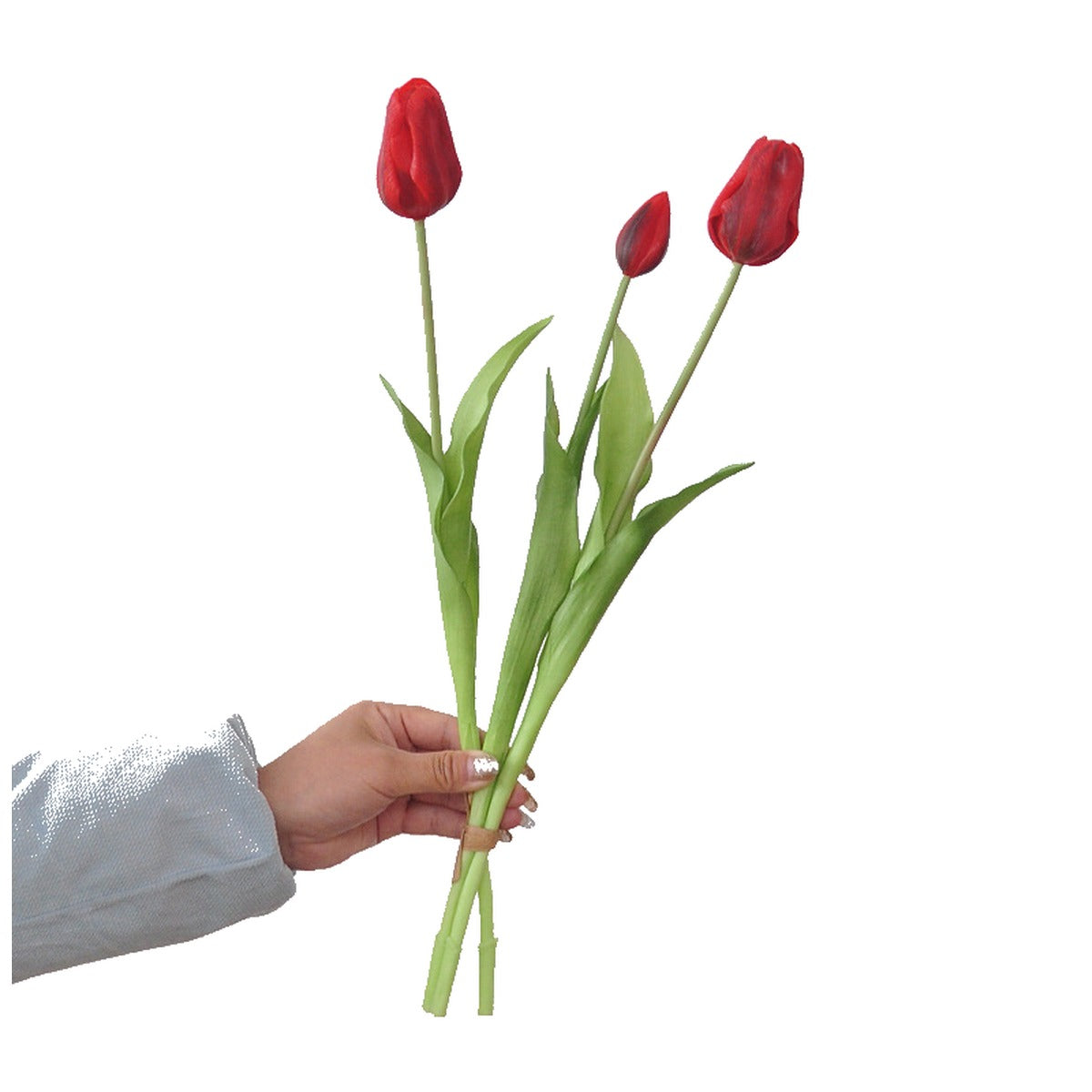 EVERIVELLE 19.3-Inch Three-Head Soft-Touch Artificial Tulip Bouquet