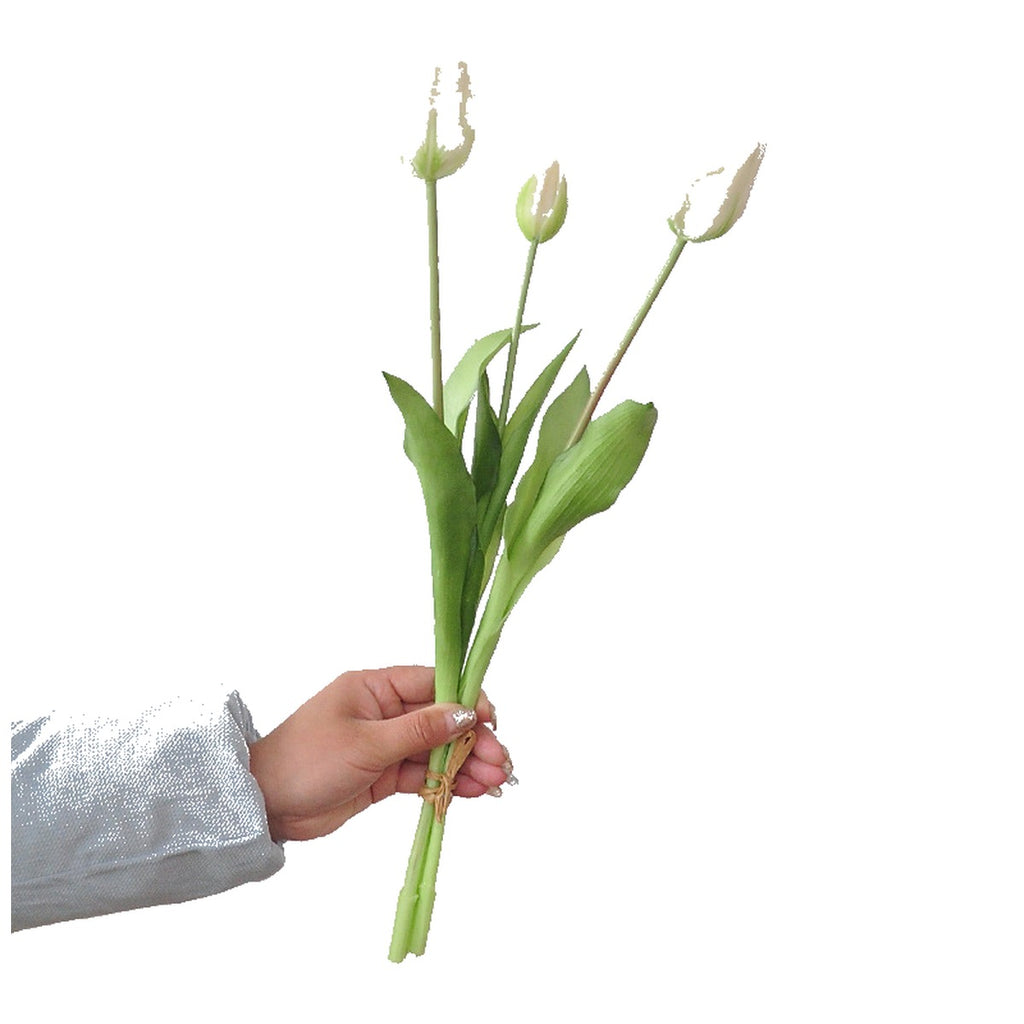 EVERIVELLE 19.3-Inch Three-Head Soft-Touch Artificial Tulip Bouquet