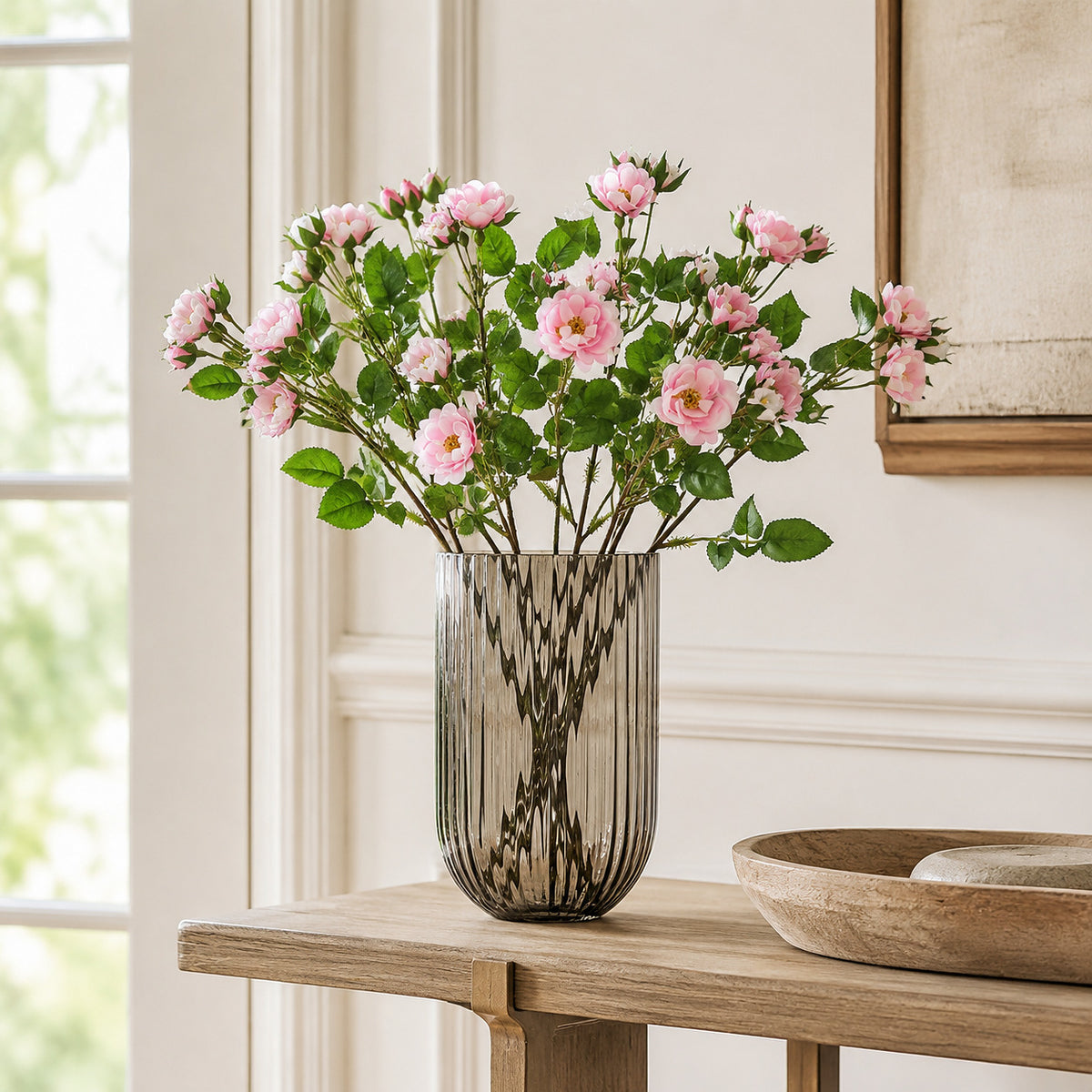 EVERIVELLE Multi-Bloom Artificial Spray Rose Stem
