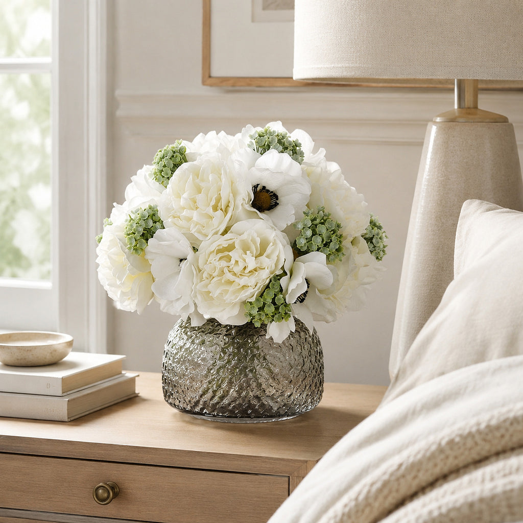 EVERIVELLE Artificial Peony & Anemone Hand-Tied Bouquet