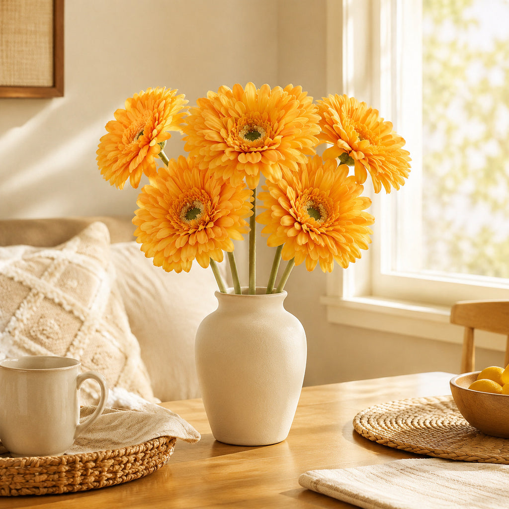EVERIVELLE Artificial Round-Petal Chrysanthemum Stem