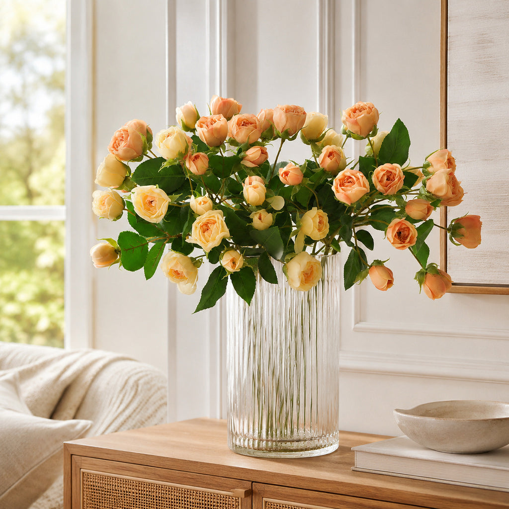 EVERIVELLE Seven-Head Mini Artificial Lotus Rose Stem