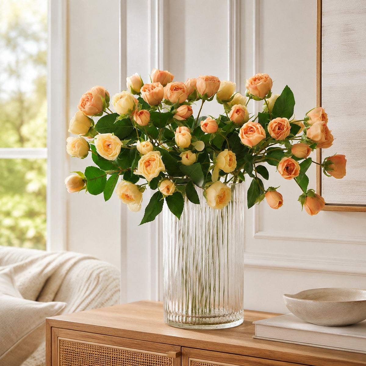 EVERIVELLE Seven-Head Mini Artificial Lotus Rose Stem