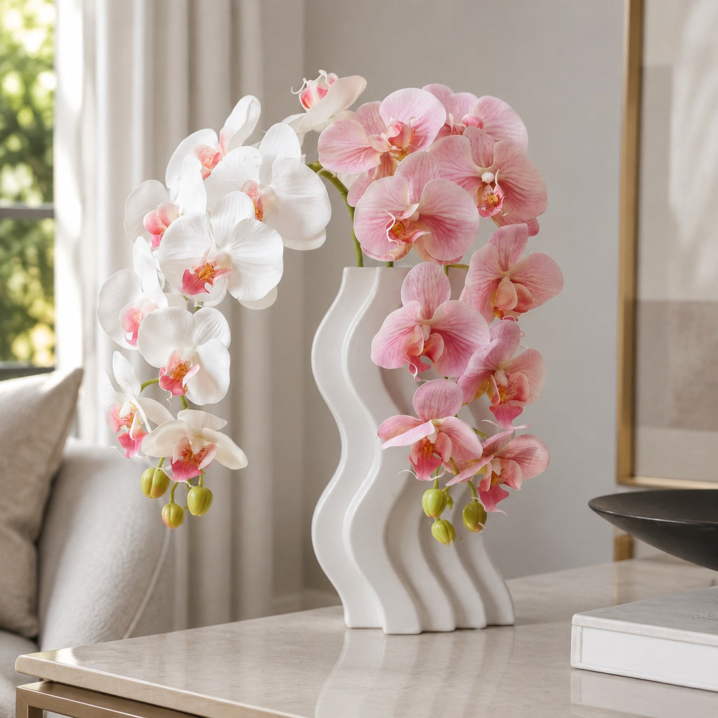 EVERIVELLE Nine-Head Artificial Phalaenopsis Orchid Stem