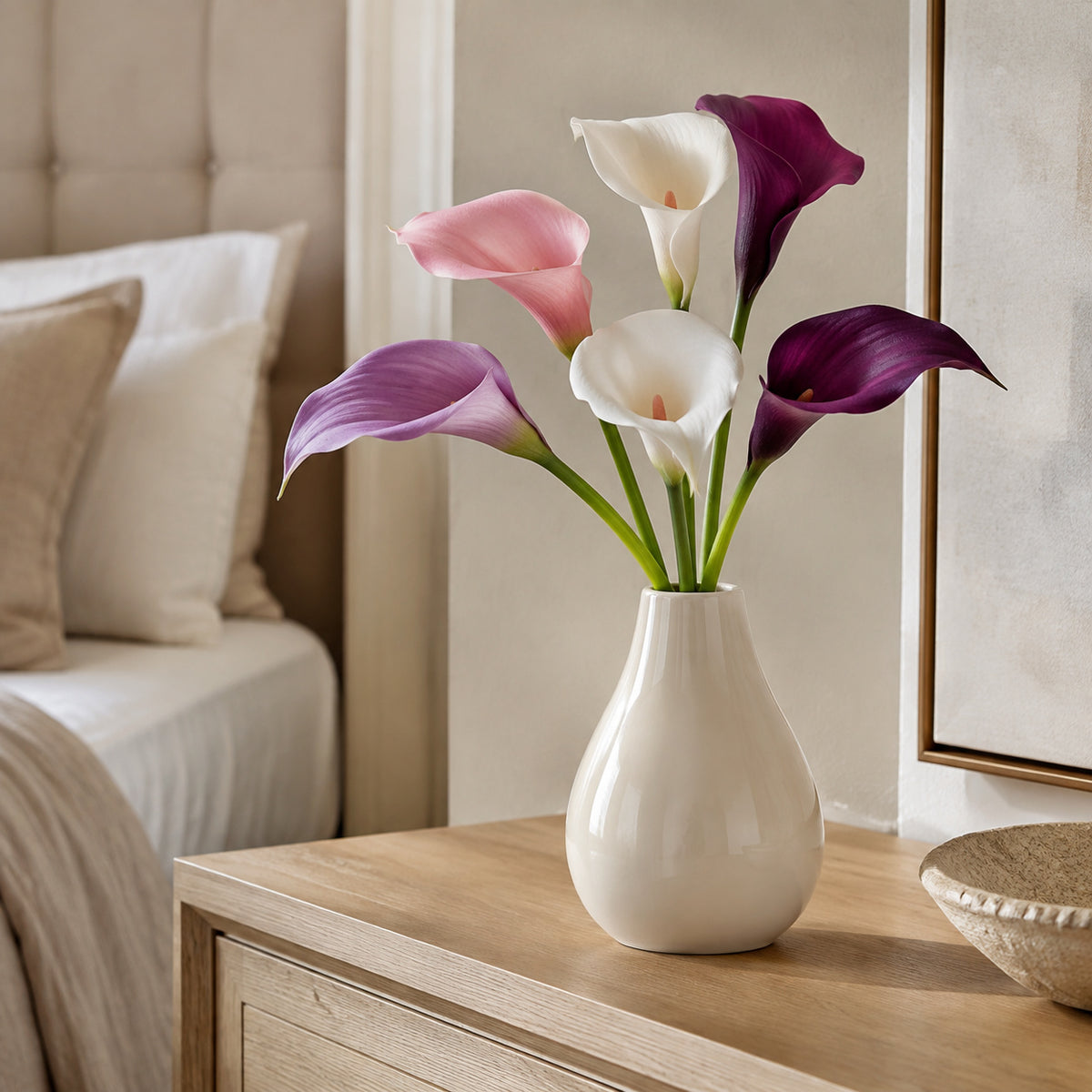 EVERIVELLE Seven-Stem Artificial Calla Lily Bouquet