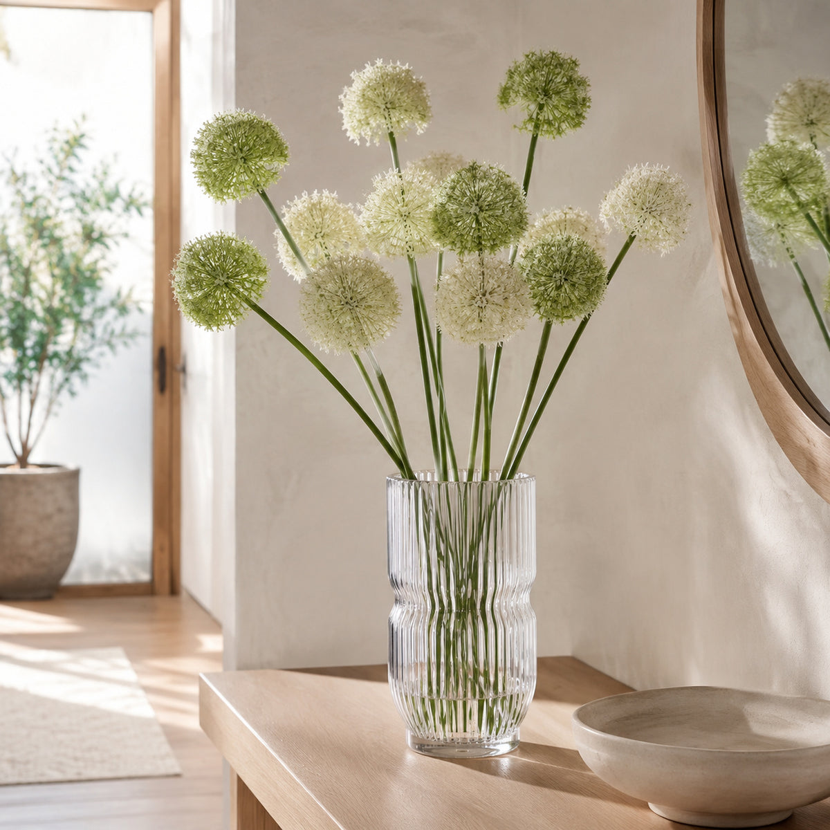 EVERIVELLE Artificial Allium Lace Flower Stem