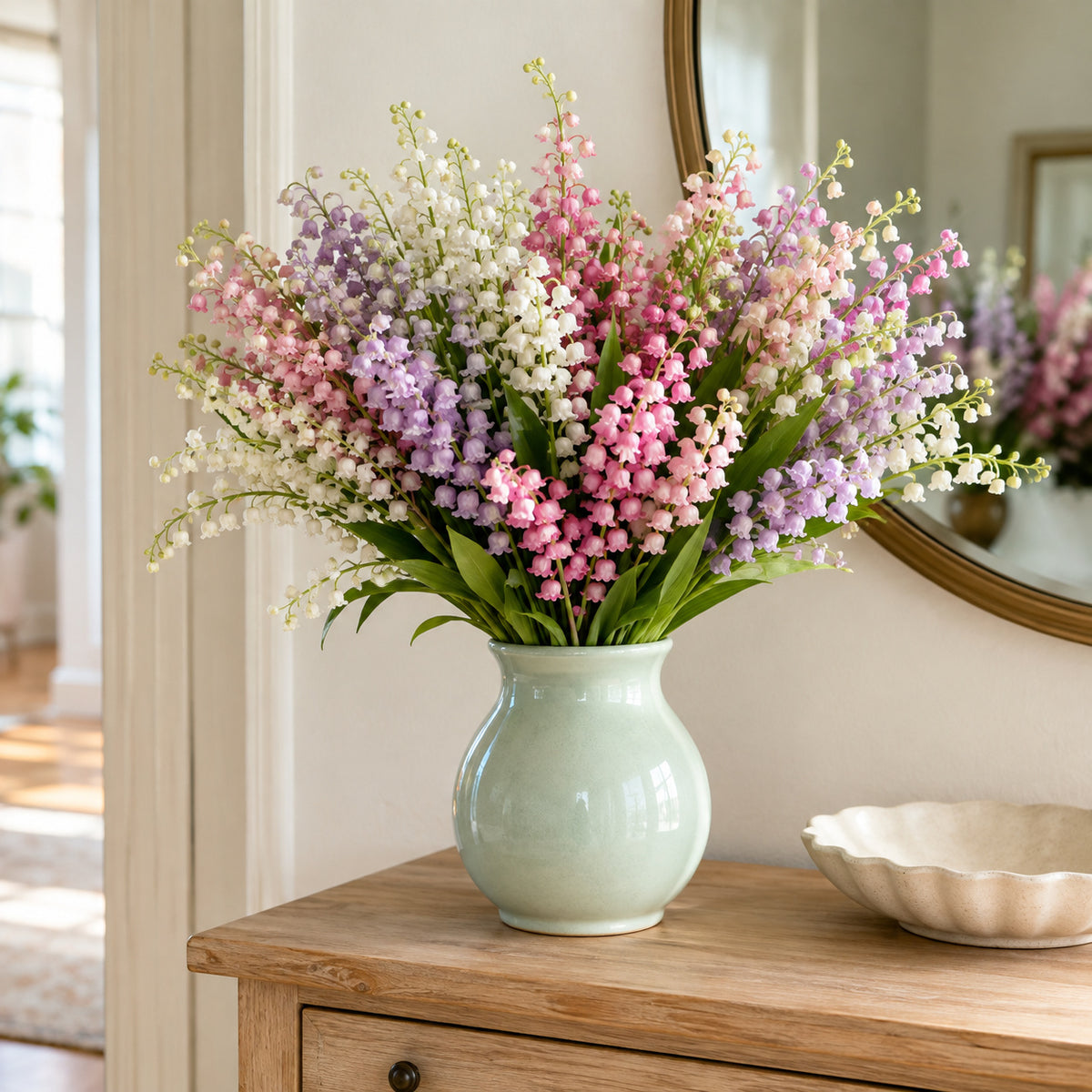 EVERIVELLE Hand-Tied Artificial Lily of the Valley Bouquet