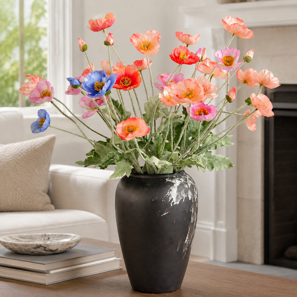 EVERIVELLE Artificial Poppy Flower Stem