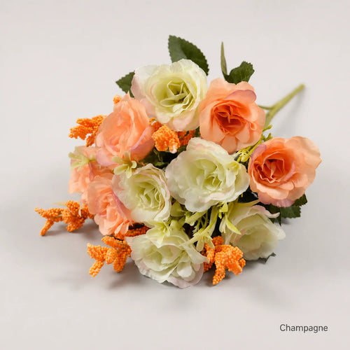 EVERIVELLE 10-Head Mini Artificial Rose Bouquet