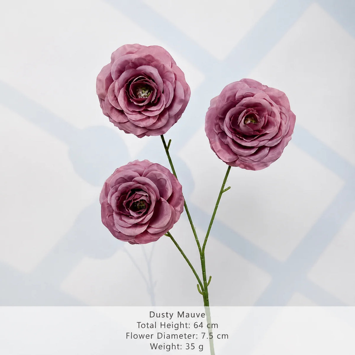 EVERIVELLE Three-Head Artificial Spray Rose Stem