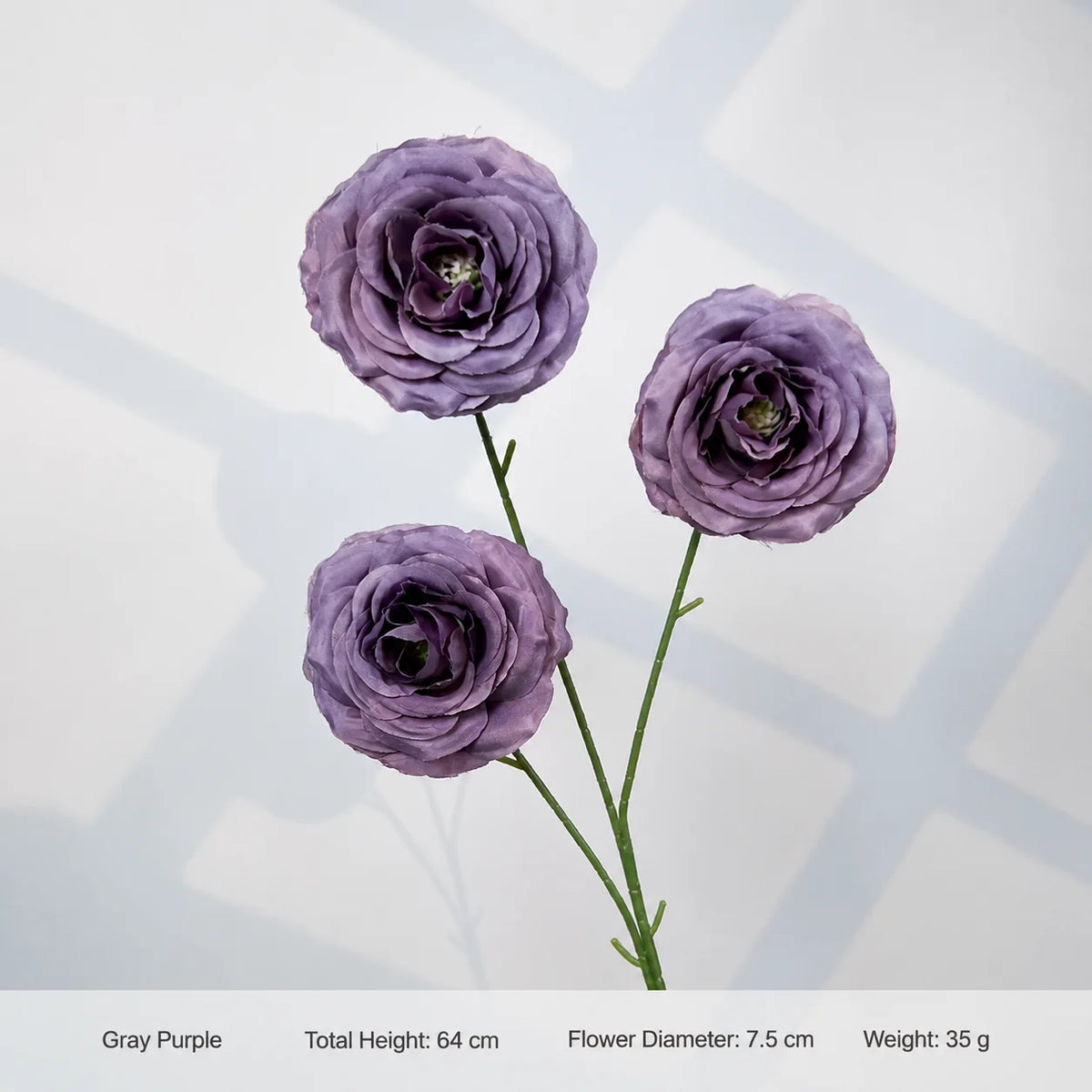 EVERIVELLE Three-Head Artificial Spray Rose Stem
